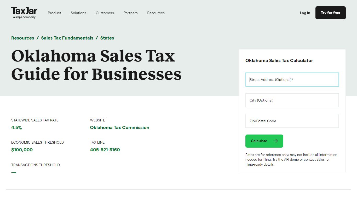 Oklahoma Sales Tax Guide and Calculator 2022 - TaxJar