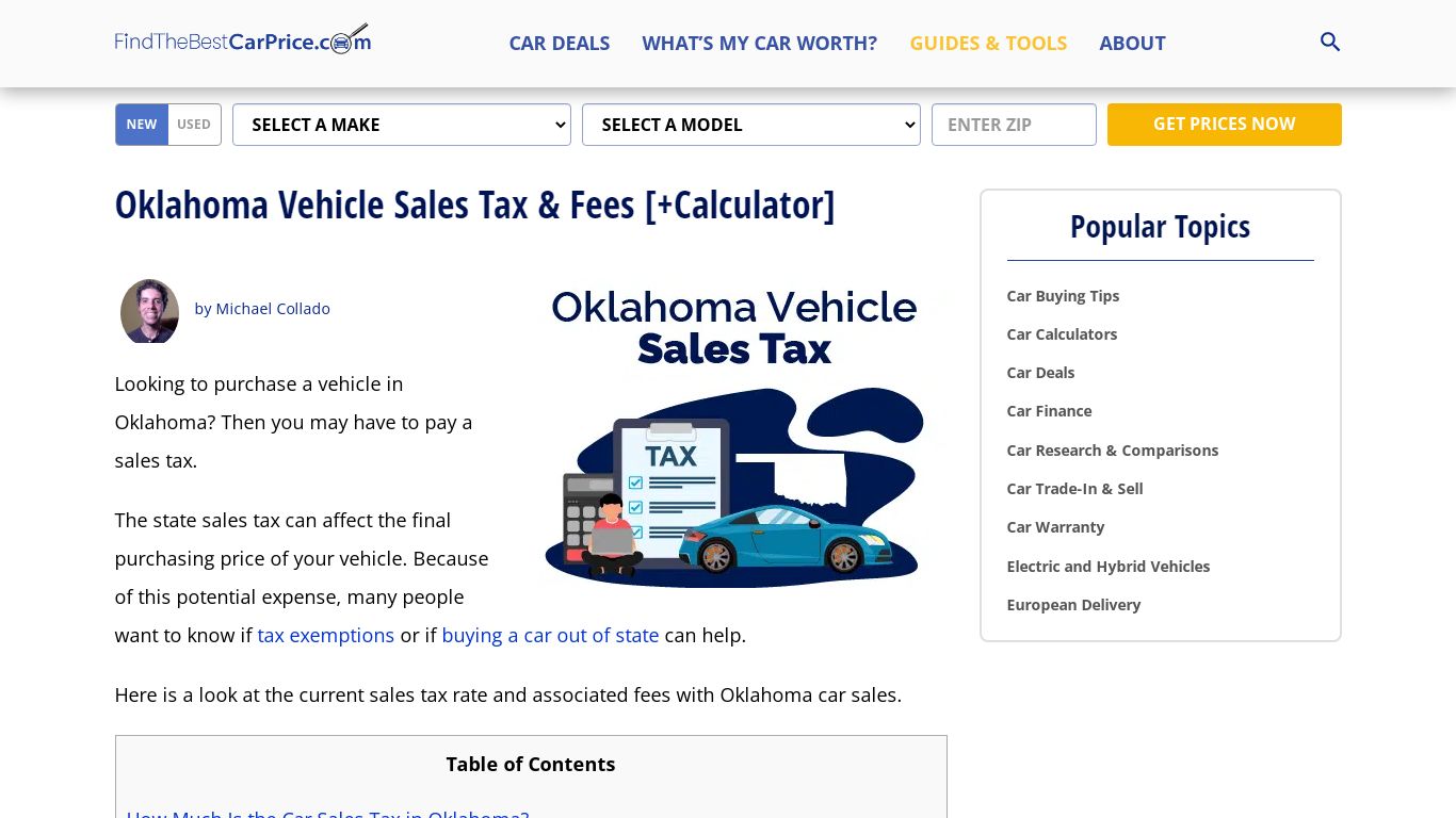 Oklahoma Vehicle Sales Tax & Fees [+Calculator] - Find The Best Car Price